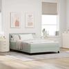 LED Box Spring Bed with Mattress Light Grey 140 x 200 cm Velvet