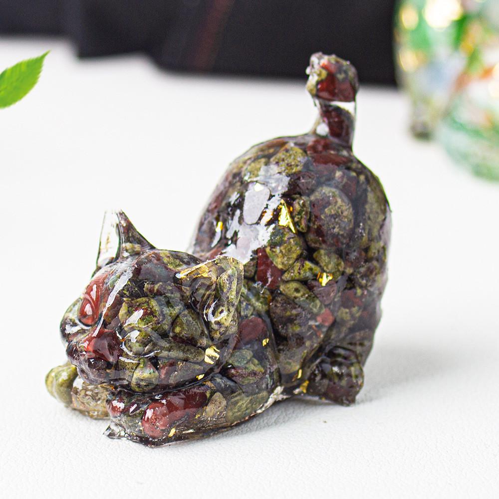 Crystal Resin Cat Figurine With Bright Colors For Home Office Decor And Gift Ideas