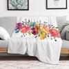 Bright Flowers Summer Watercolor Peonies Throw Blanket Warm Comfortable Blanket Gift for Parents Friends
