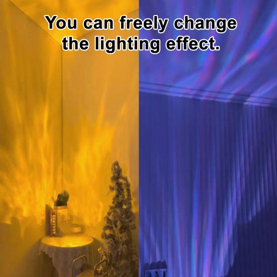 Aurora Night Light Projector 16 Color Ocean Wave Projector USB Rechargeable Remote Light Projector for Kids Teens