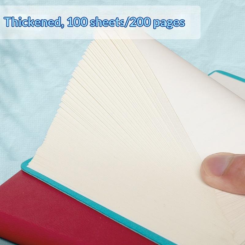 Pocket Journal Mini PU Leather Notebook 100 Sheets with Elastic Band for Teenager Diary Recording