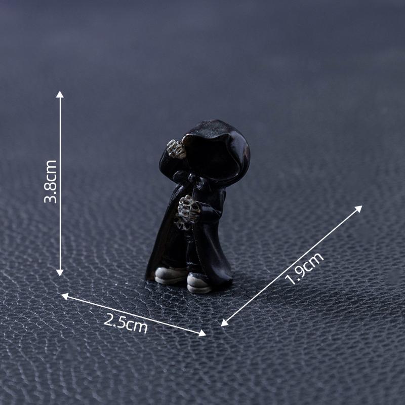 Halloween Scary Ghost Ornament Mini Resin Bone Skull Coffin Chair Statue for Holiday Party Tabletop Decor