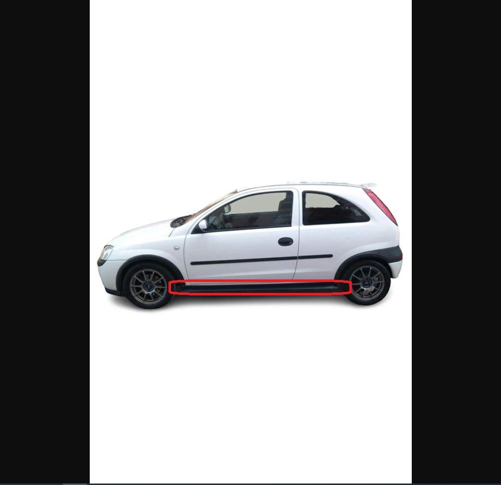 For Opel Corsa C (2001 To 2006) Compatible Opc Style Side Skirt Set 2 Pieces - Body Kit Styling Chrome Tires Battery Racer Rocker