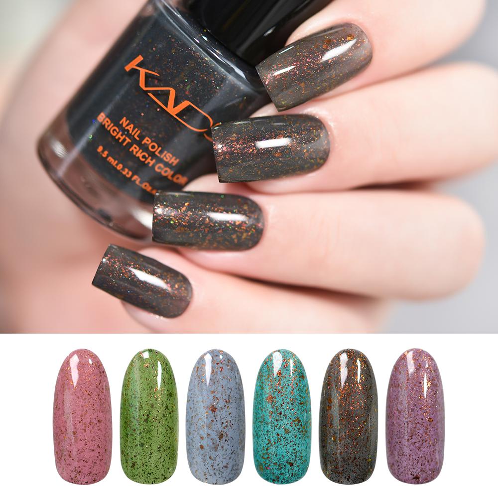 KADS 9.5ml Mica Nail Polish Shining Sequins 6 Colors Nail Art Varnish Lacquer