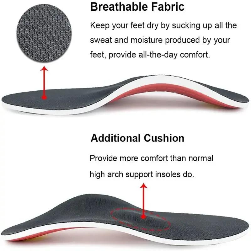Premium Orthotic High Arch Support Insoles Gel Pad 3D Arch Support Flat Feet For Women Men Orthopedic Work Shoes Sole Foot Pain