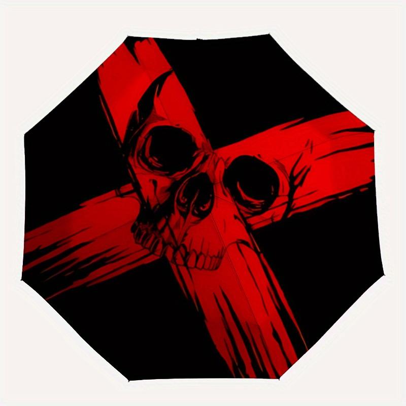 

1pc Skull Crossbones Automatic Opening/closing Umbrella with Auto Open/Close, Windproof, Foldable Sunshade yy250811180
