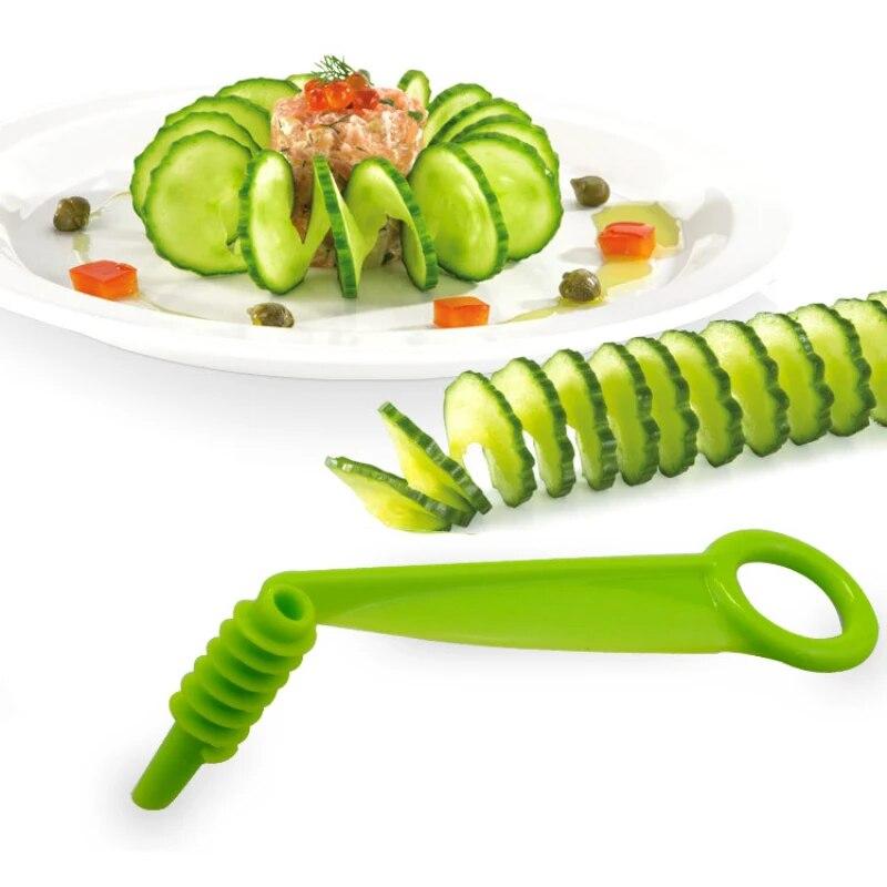 1pc Spiral Blade Hand Slicer Knife Cucumber Carrot Potato Vegetable Kitchen Accessories Tools