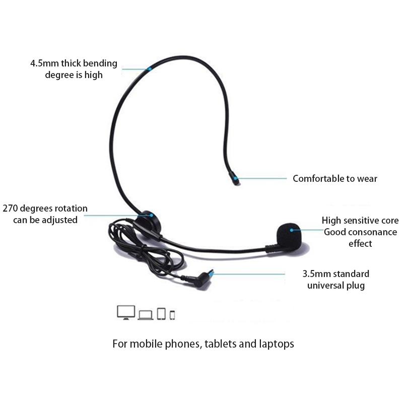 1Pc Wired 3.5Mm Plug Guide Lecture Speech Headset Mic For Teaching Meeting Portable Head-Mounted Headset Microphone