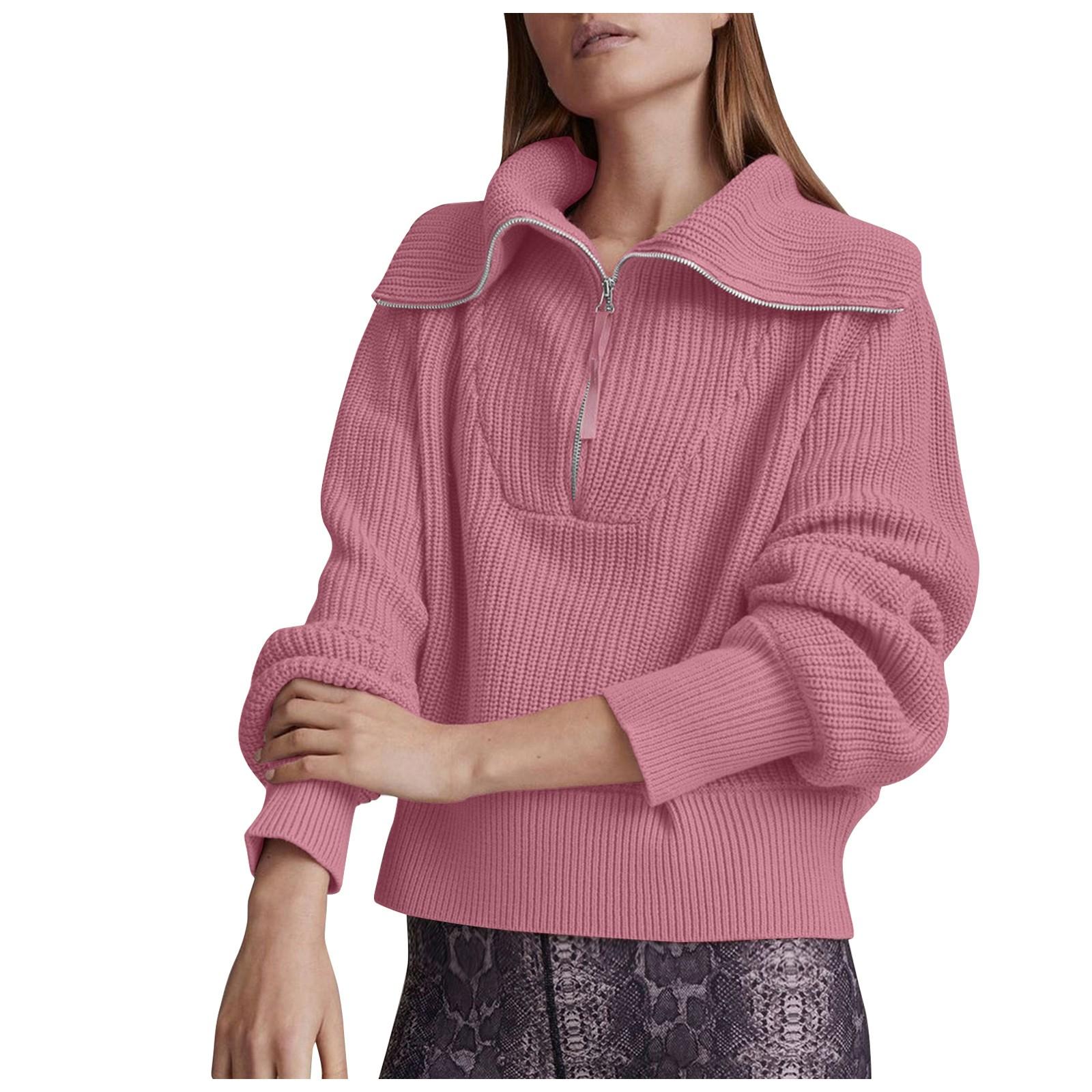 

Женский сплошной цвет на молнии с широким вырезом, модный повседневный топ, универсальный свитер XL