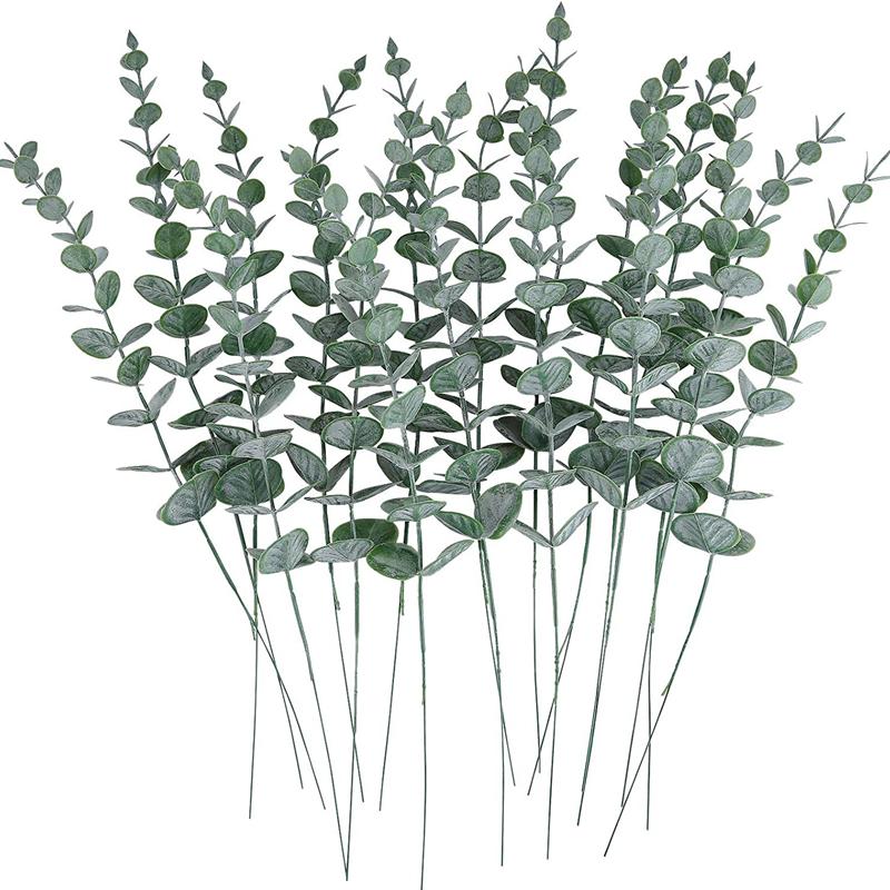 10/20/50pcs Artificial Eucalyptus Leaves Fake Plants Vase Home Table Party Wedding Decoration Outdoor Garden Christmas