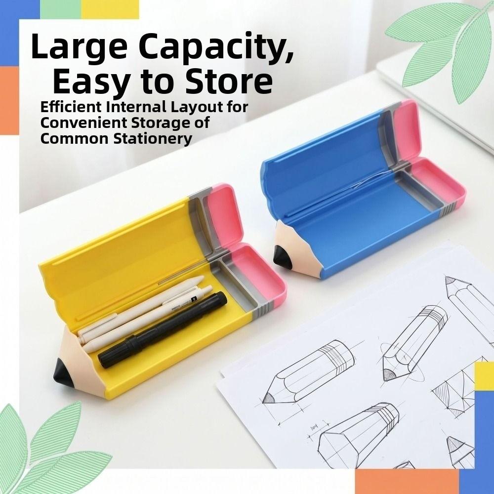 Creative Pencil Case 3D Printing Stationery Box Compact Pen Storage Box  Travel Use