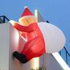 Santa Claus Climbing Window Light-Up Hat Figurine - Christmas Outdoor Inflatable Decoration