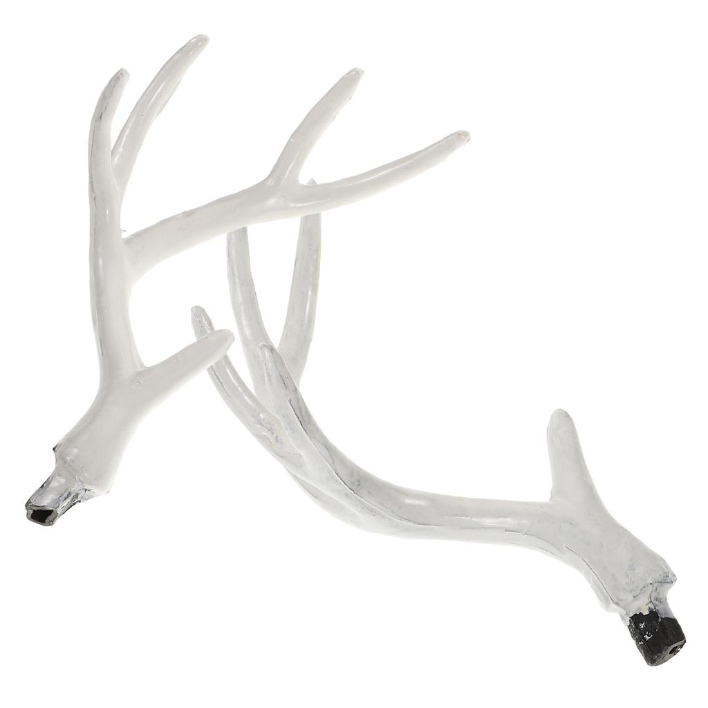 1Pair White Deer Antlers Realistic Christmas Props 17Cm DIY Holiday Decorations Cosplay Party Accessories Headband