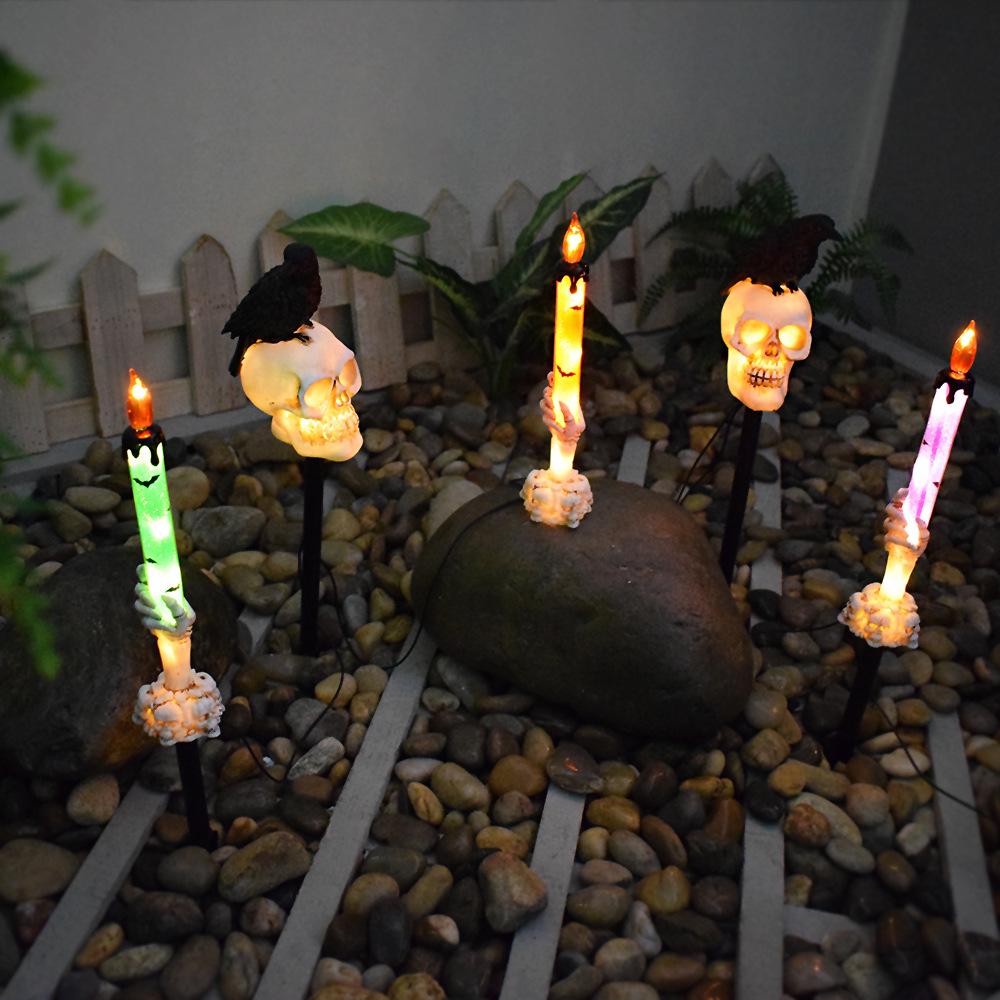 Haunted Festival Skull Solar Candle Light for Garden