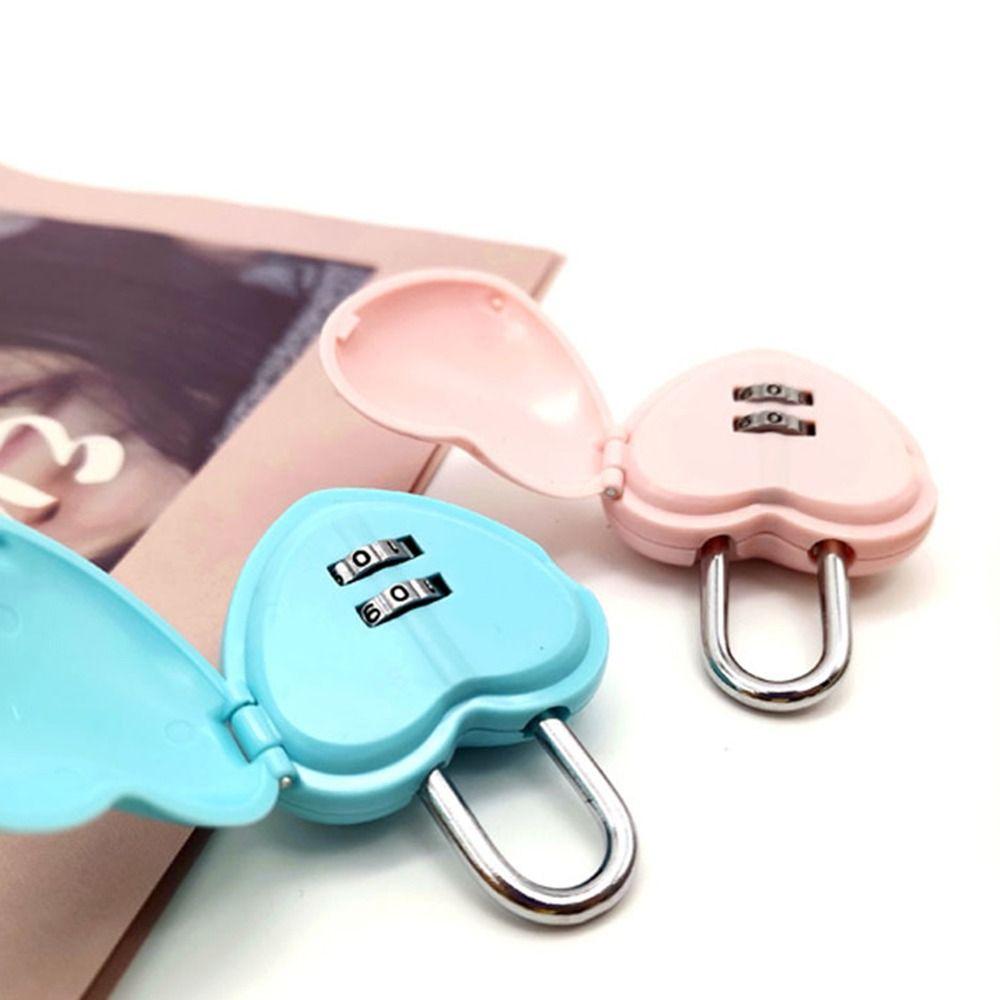 Luggage Travel Security Tool Number Password Combination Lock Digits Code Padlock Heart Shaped Lock