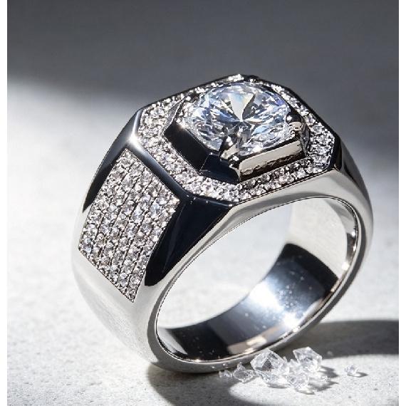 Fashionable trendy men’s zirconium ring men’s jewelry export-oriented hot seller cross-border ring wholesale.