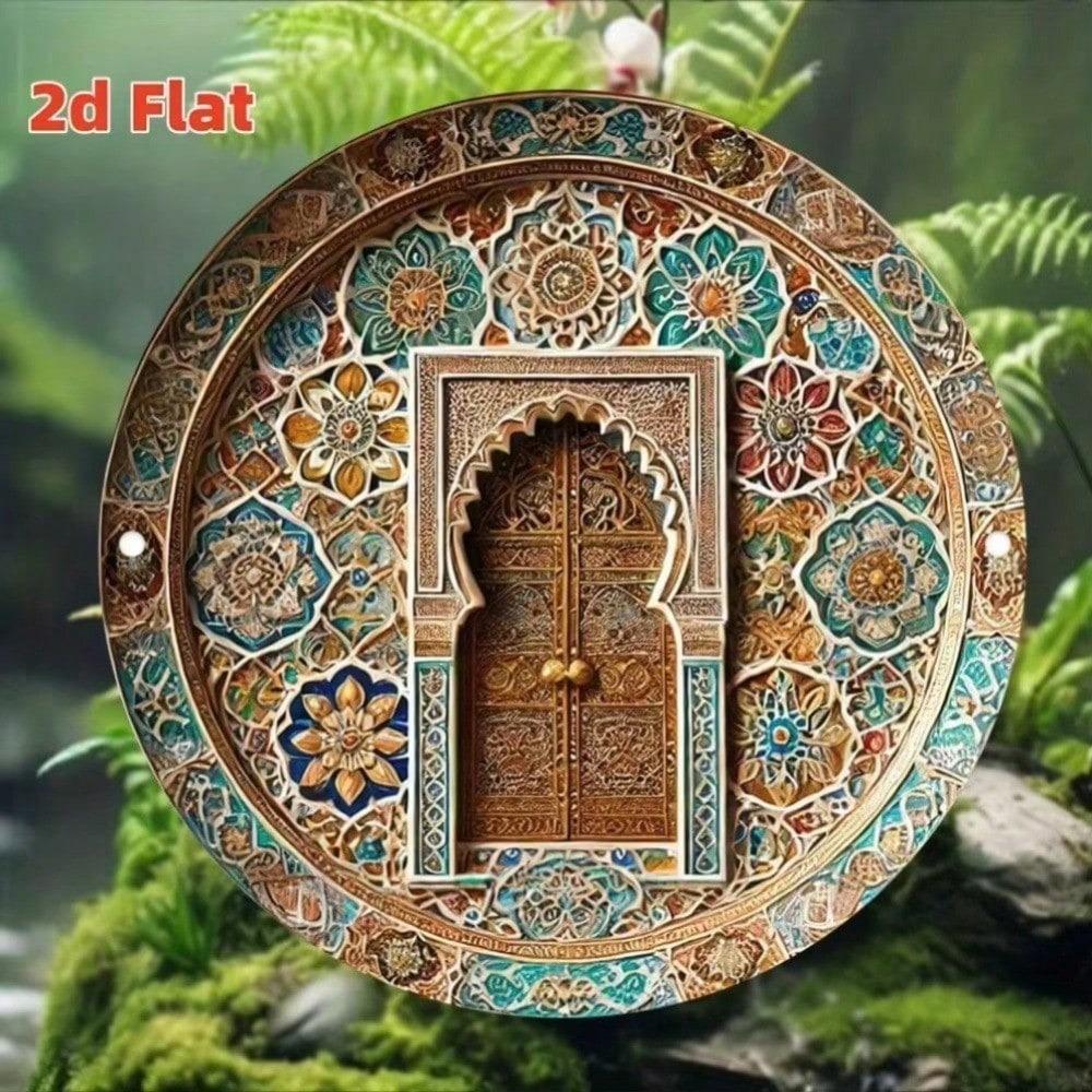 Retro 2D Metal Plaque Archangel St. Michael Sword Defeating Devil Religious Wall Art Home Decor
