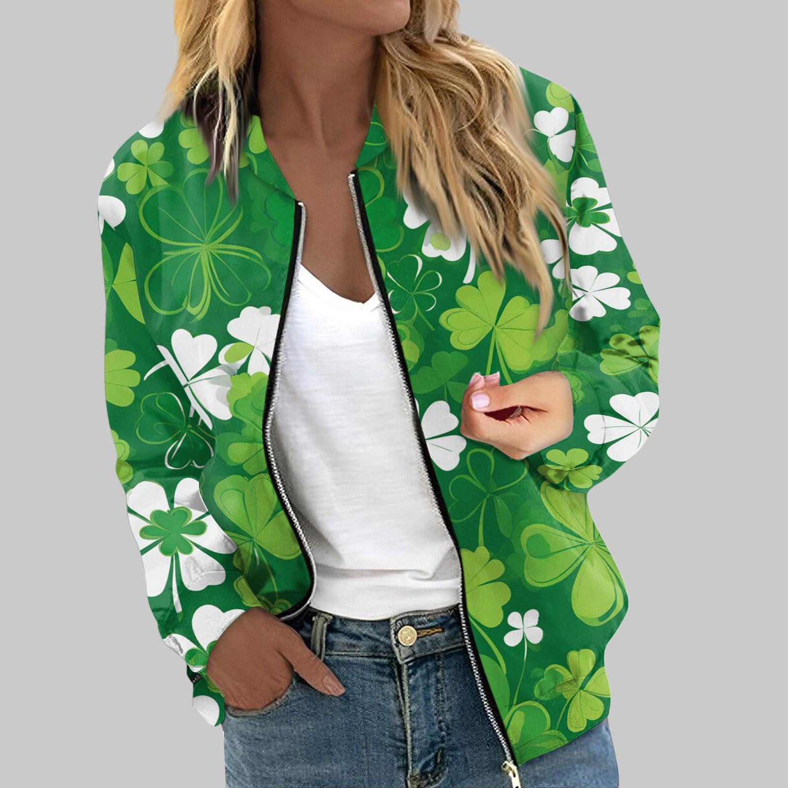 

Женские куртки с длинным рукавом, легкая короткая куртка на молнии с рождественским принтом, повседневная стеганая куртка с карманами S