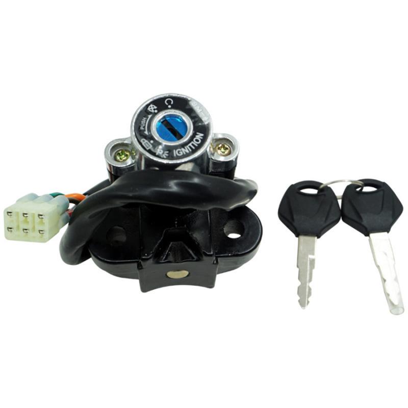 New Universal Motorcycle Modified Ignition Lock Switch W/2 Keys For Kawasaki Yamaha