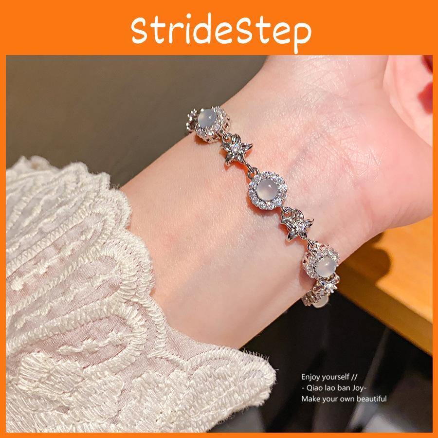 Geometric Flower Crystal Bracelet For Women Elegant Floral Jewelry Gift For Spring