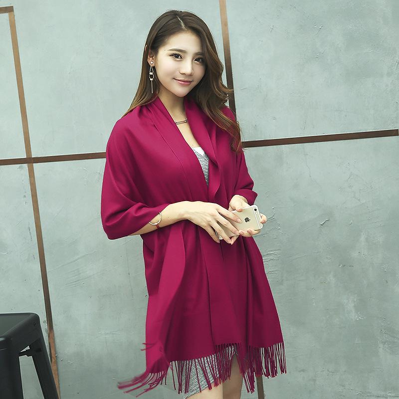 Korean-Style Thickened Imitation Cashmere Scarf: Unisex Long Shawl for Autumn/Winter