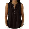Women Sleeveless V Neck Button Front Loose Fit Casual Tank Top Lightweight Summer Blouse for Daily Wear Office Travel