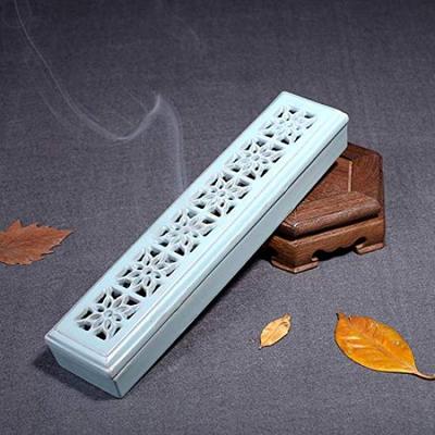Ceramic Incense Holder, Horizontal Incense Holder, Arita Ware, Seiryu (clear Flow) Design, Suitable for Obon, Grave Visits, and Memorial Services.