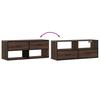 TV Stand in Brown Oak Finish 100 x 31 x 39.5 cm Made of Particleboard and Metal