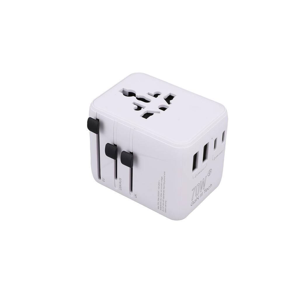 Universal Travel Adapter PD 70W Fast Charging Travel Power Converter Charger with USB C USB A Ports for Phone Tablet