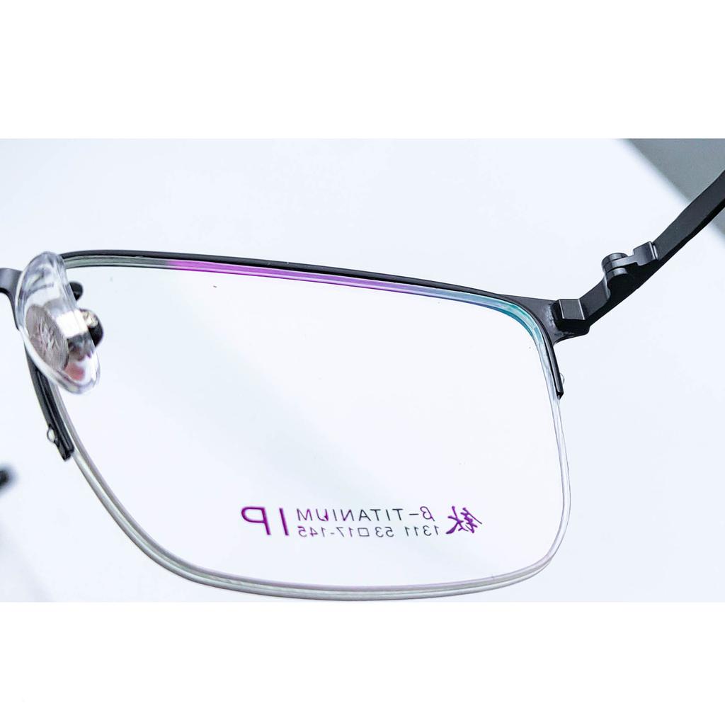 Men'S Steel Leather Business Titanium Magnetic Glasses Frame Eyebrow Half Frame Brushed Myopia Glasses Frame Alloy Myopia City