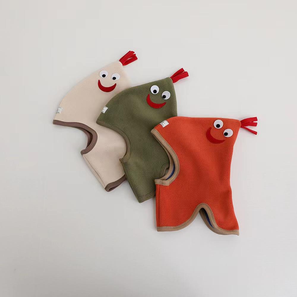 Niedliche Babymütze, Schal, einteilig, weiches Fleece, Herbst/Winter, Kinder-Beanie, warme Ohren, Nackenschutz, Cartoon-Kinderkappe