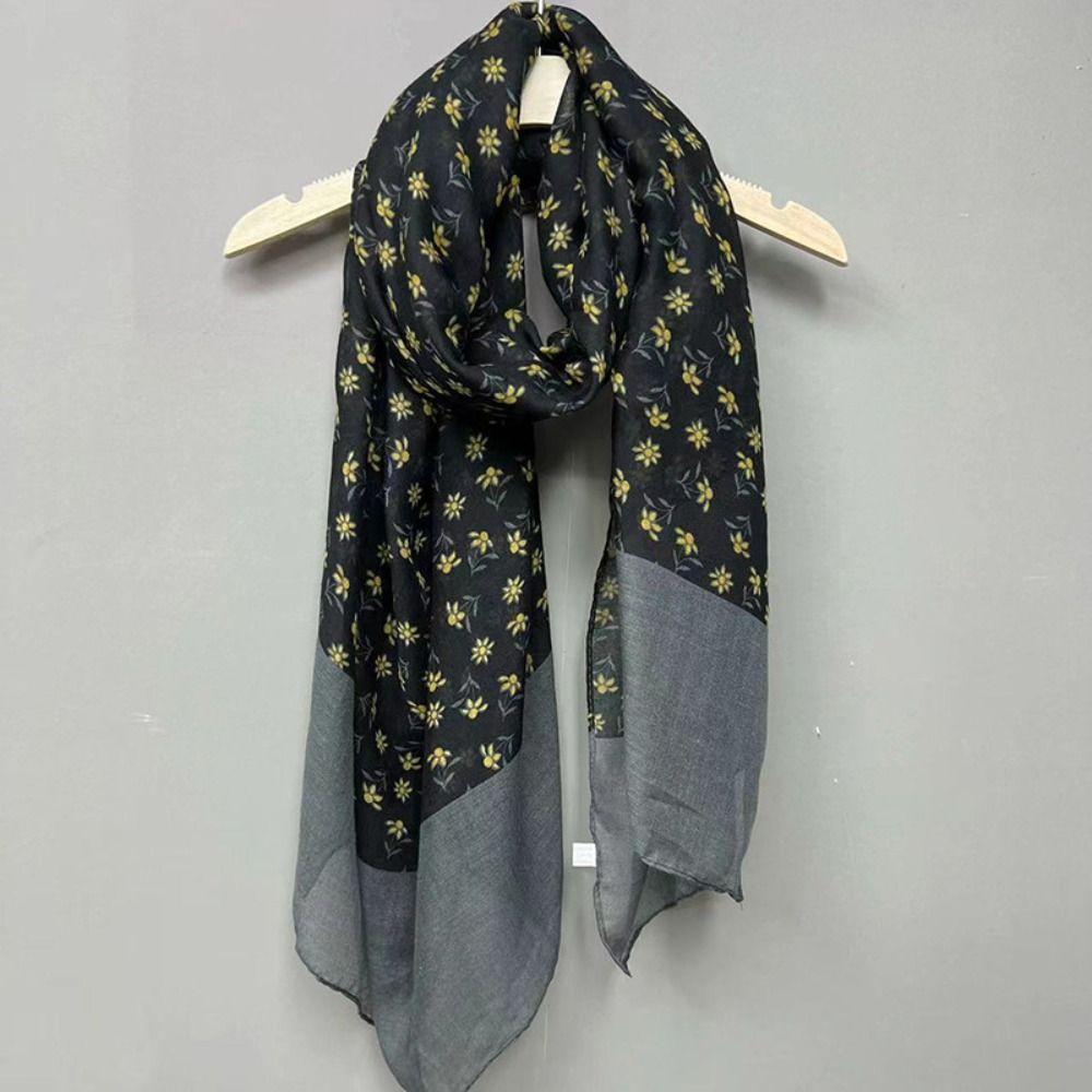 Transparent Silk Scarf Shawls Flower Mesh Neck Scarves Luxury   Dress Decor