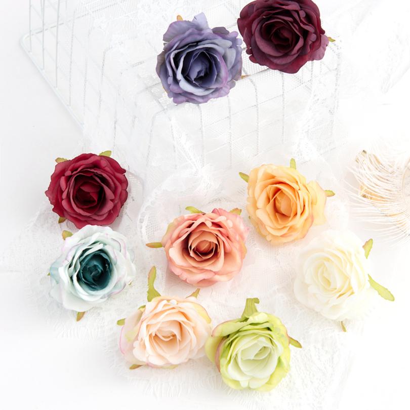 5/10Pcs Artificial Flowers Silk Rose Wedding Bridal Bouquet Home Room Garden Festival Garland Wall Hot sales Diy Gift Box Decora