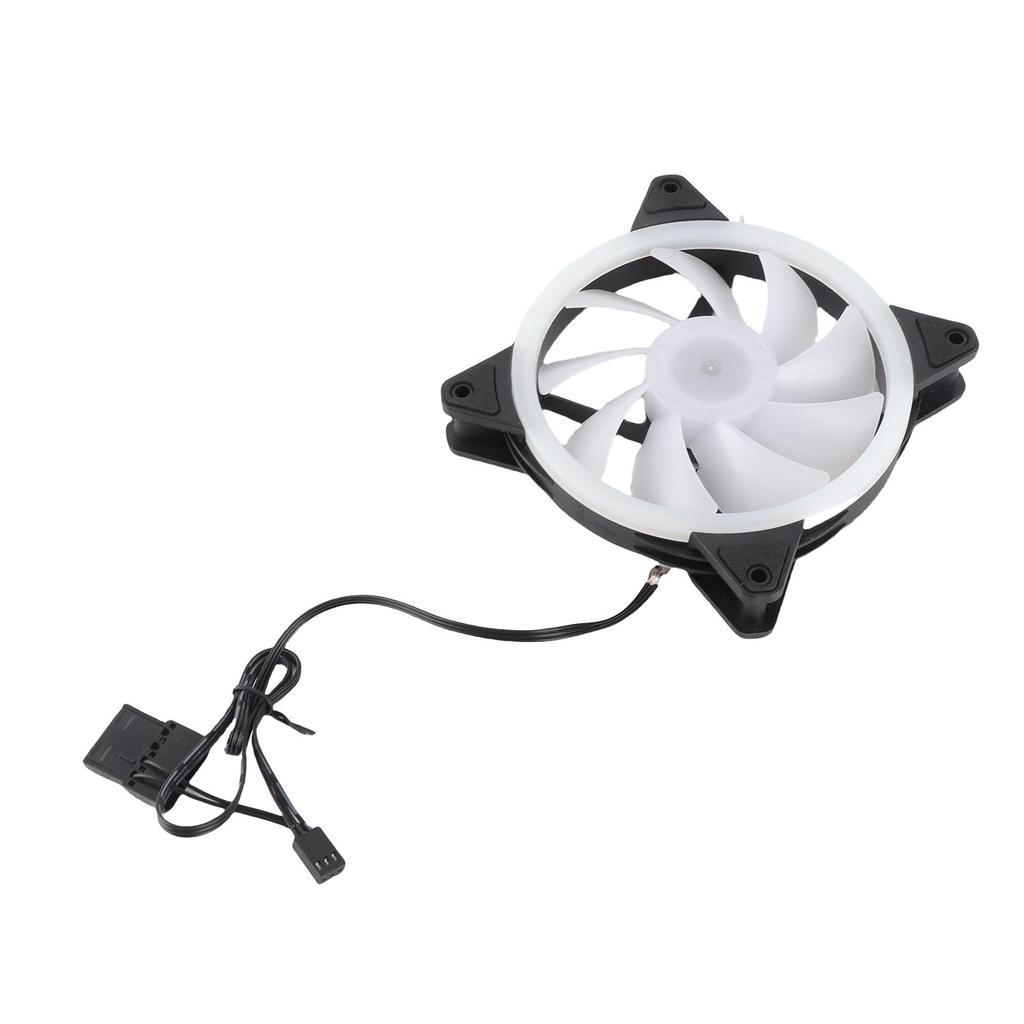 Computer Case Fan 1200RPM Double Loop LED 12cm RGB PC Case Silent Fan 30000h Long Life for Desktop Computers