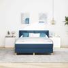 Box Spring Bed with Headboard Blue 190 X 140 Cm Fabric