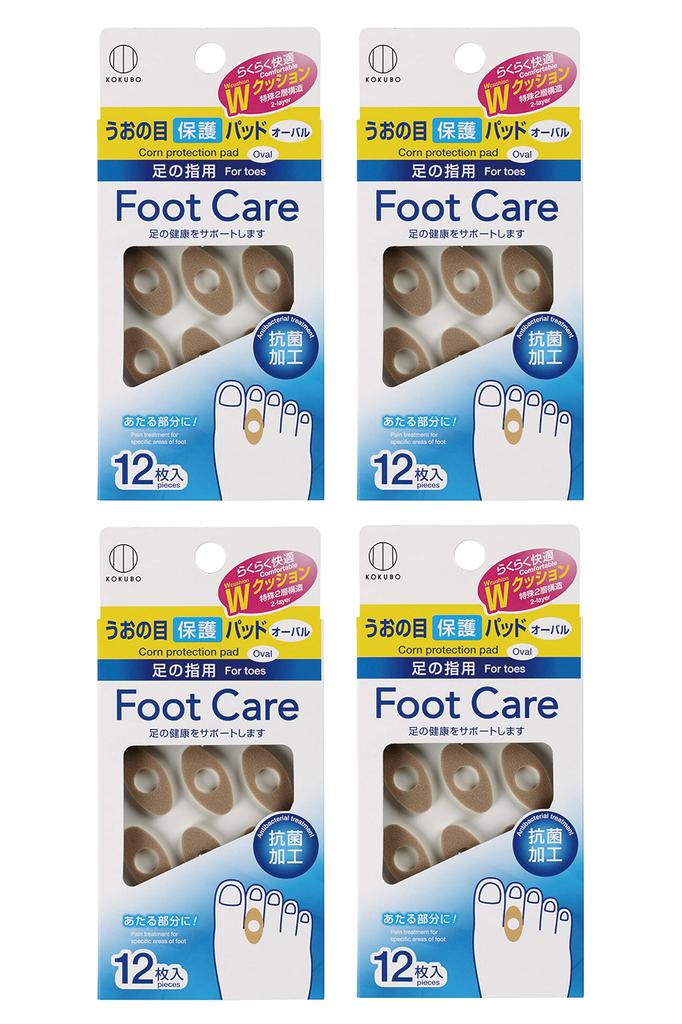 Kokubo Industries Foot Care Corn Protection Pads pads x 4 packs for and Made in (12 / Oval) Toes, Corns, Calluses, More, Antibacterial, Japan, C-785