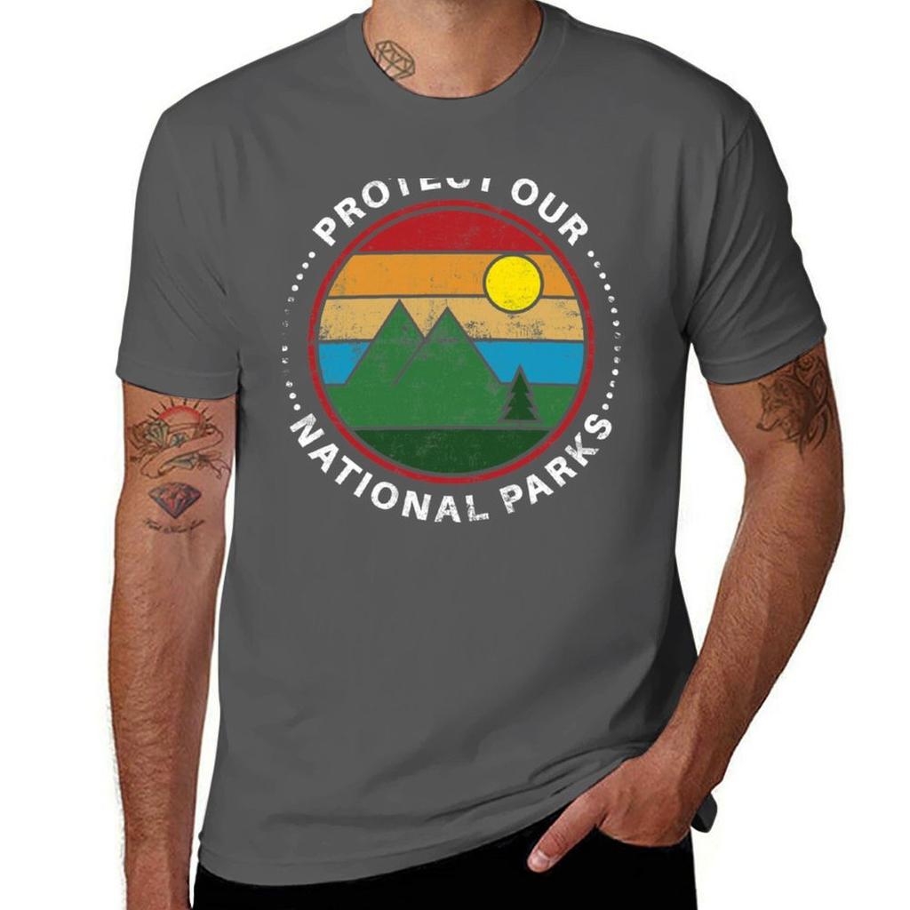 Protect Our National Parks National Parks Gift E Tshirt Basic Solid Color Short Sleeve Tshirt