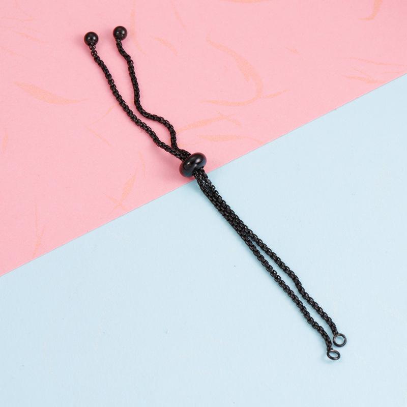 DIY verstellbares Edelstahl-Gummiperlenarmband mit nicht abnehmbarer Perlenkette