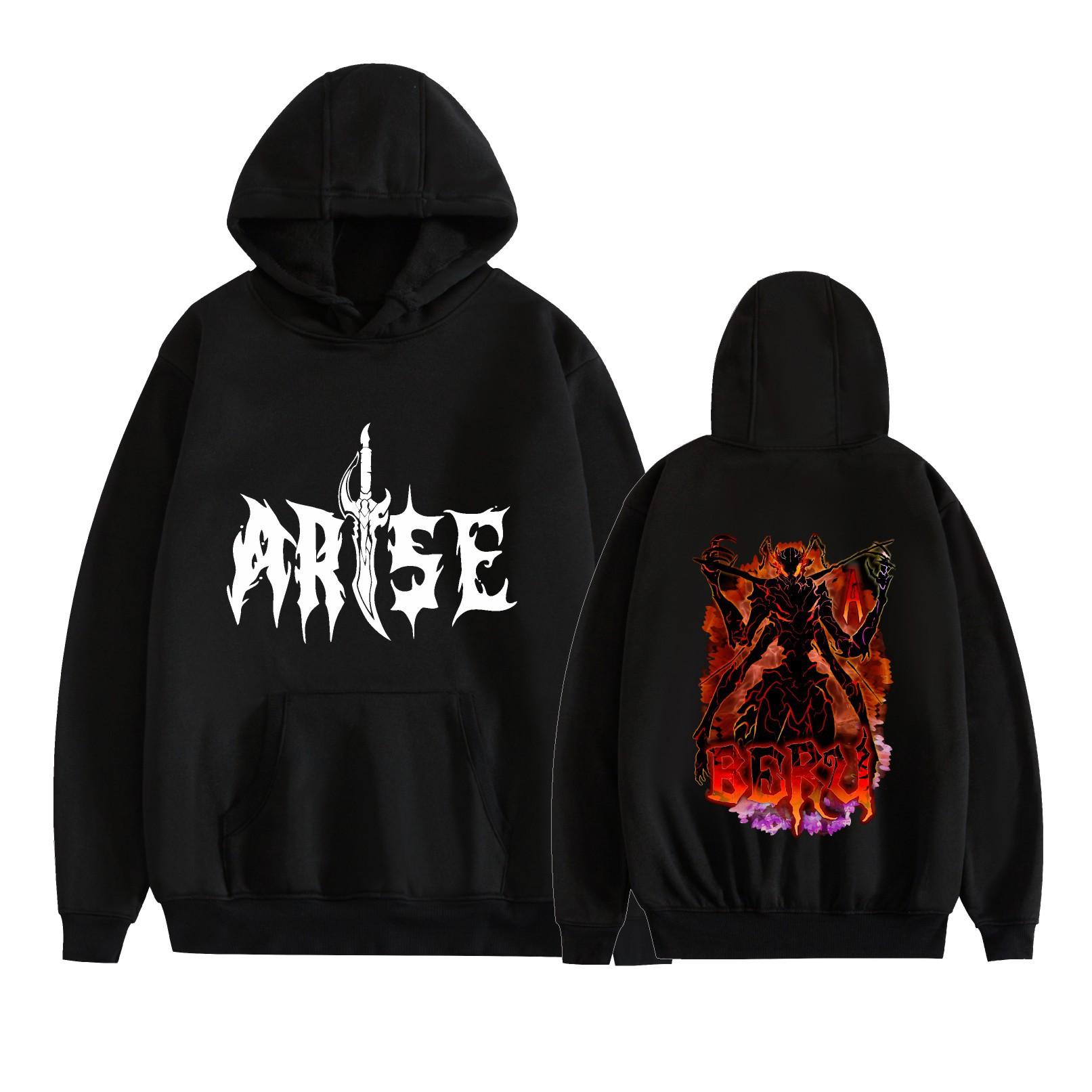 

Mens Womens Hoodie Solo Leveling Anime Hoodies Streetwear Casual Printed Hooded Pullover Sweatshirts XS чёрный