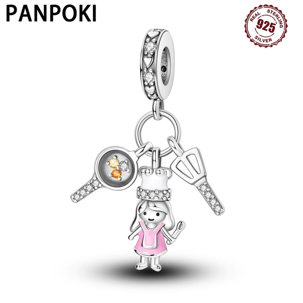 Panpoki Copper Chef Cartoon Character Original Pendants Bracelet Charms Jewelry Party Beads Diy Trendy Gifts