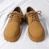 Derby Shoes Men's Spring Low-top Big Yellow Boots Round Head Big Head Shoes Black Tooling Shoes Platform Casual Leather Shoes