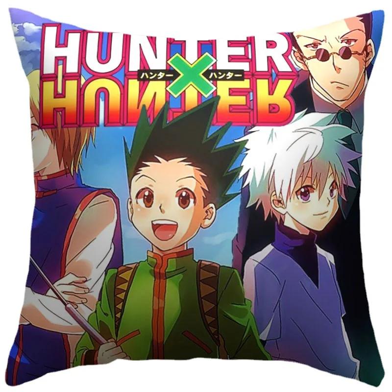 45CM Anime HUNTER Hisoka Kurapika Killua Zoldyck Druck Kissenbezug Wohnzimmer Zuhause Sofa Auto Dekoration Kissenbezug Kissenbezug