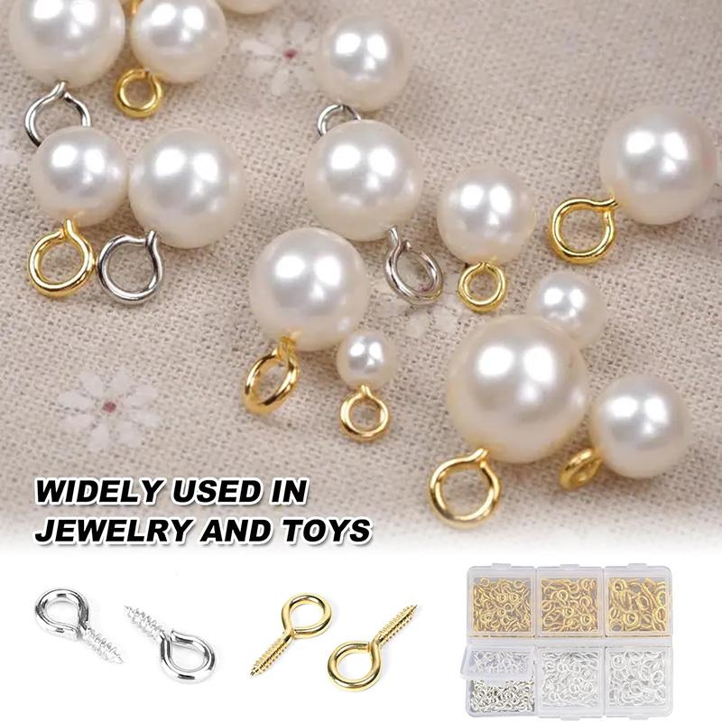 8/10mm Mini-Schraubösen Metall-Ösenhaken Ösen Gewinde-Anhängerverschlüsse Schmuckzubehör für DIY-Schmuck