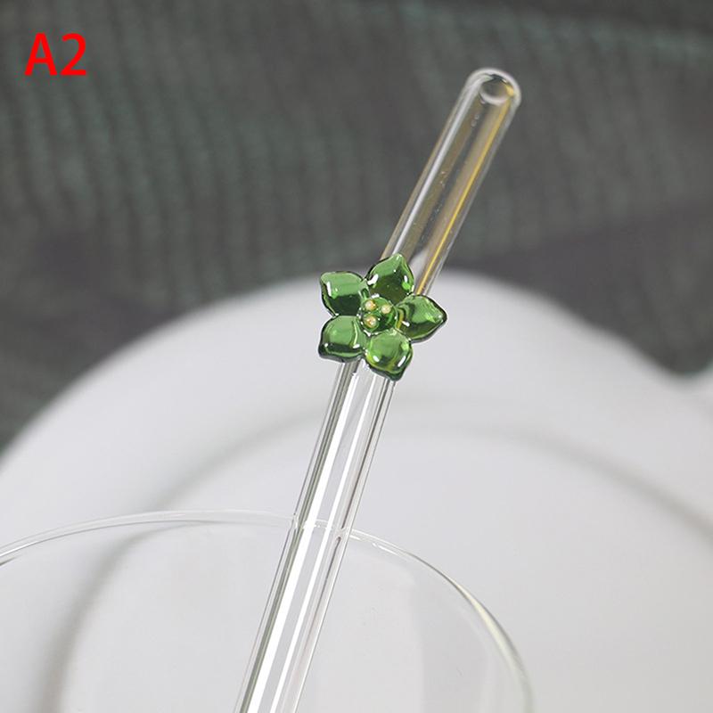 Flower Glass Straw, Reusable Drinking Straws Cute Butterfly For Festival Party Wedding Cocktail Bar Beachs