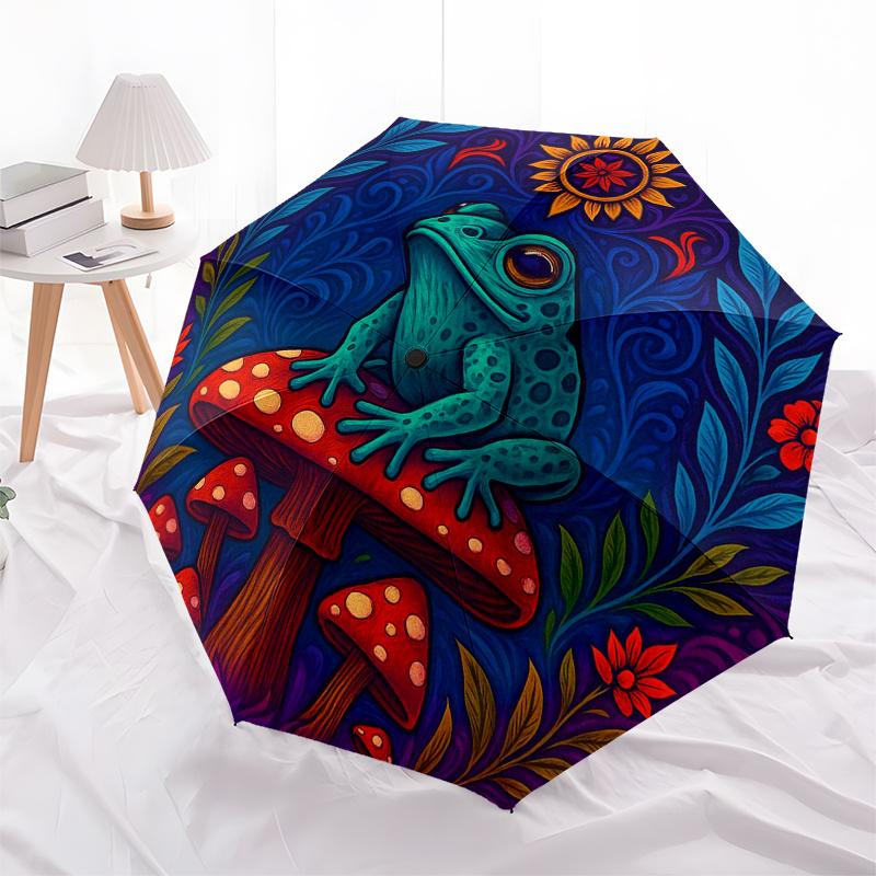 Fantasy Mushroom Garden  DecorUmbrella, Portable 3-Fold Compact Umbrella,Christmas Gift ES372