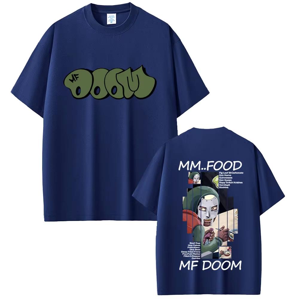 Rapper Mf Doom 100cotton Unisexs shirt Madvillainy Album graphics oversized Short Sleeved Womens Y2k Hip Hop Streetwear Tshirt