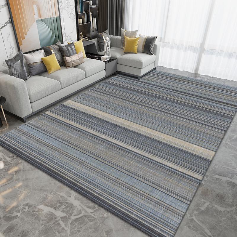 שטיח קו גיאומטרי בסגנון Ins לקישוט הבית, מחצלת מינימליסטית מודרנית לסלון, שטיח מונע החלקה לחדר שינה, מרפסת, חדר עבודה וכו'.