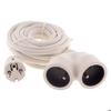 Double-socket Extension Cord 3g1.5mm² - White 5m - 1 Male Plug + 2 Female Sockets - White - Zenitech