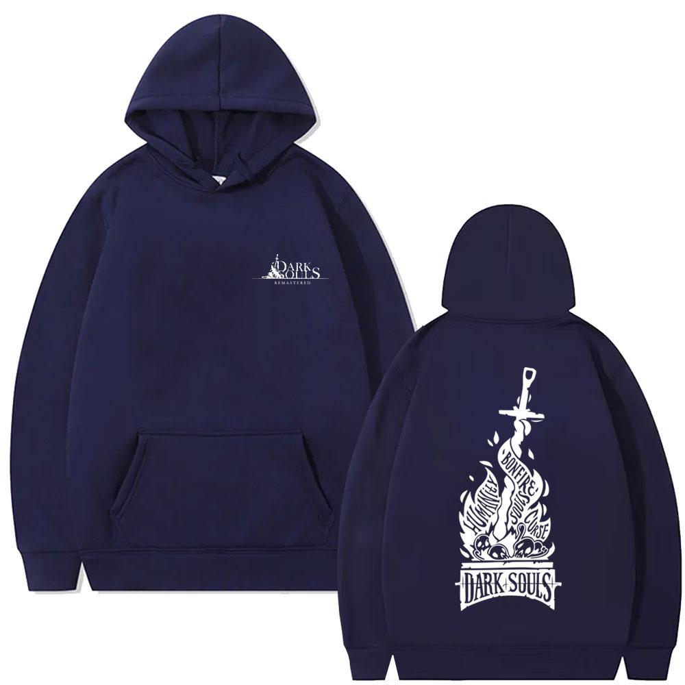 Sweat à capuche à imprimé double face Dark Souls Homme Femme Mode Gothique Rock Sweat à capuche Décontracté pour Homme
