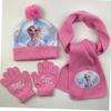 Princess Snowflake Knit Hat, Scarf, and Gloves Set for Girls – Winter Warmth with Cartoon Design